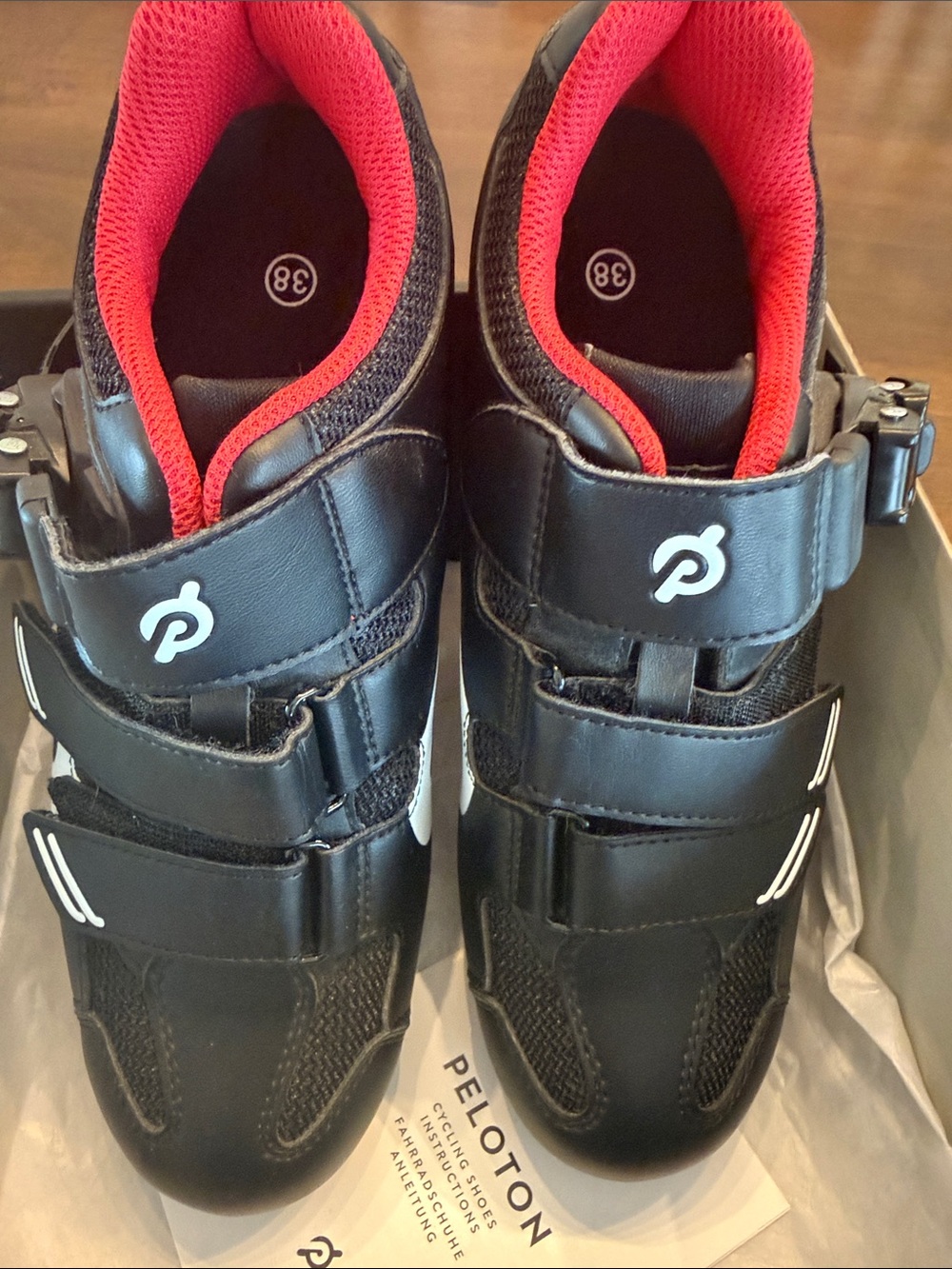 Peloton Black and Red Cycling Sneakers